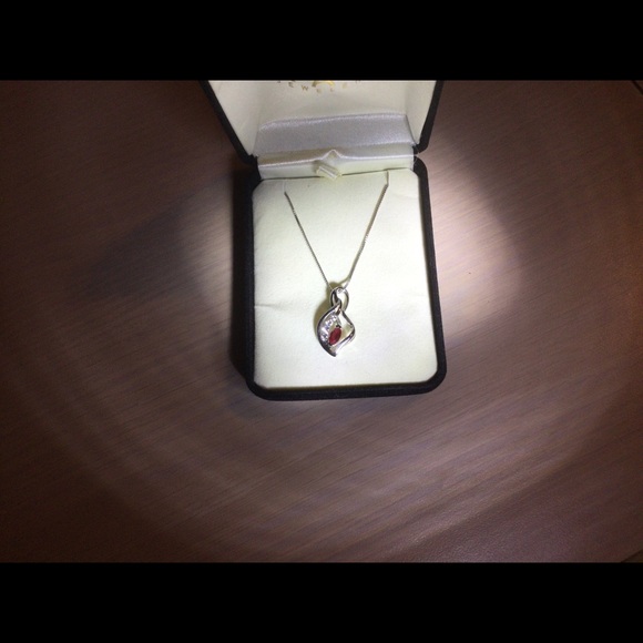 Kay Jewelers Ruby and Diamond Pendant and Chain - Picture 2 of 2